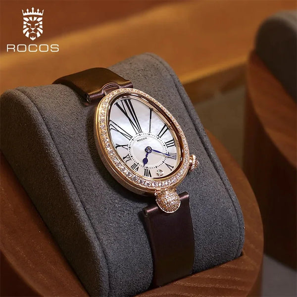 ROCOS Luxury Brand Woman Watch High Quality Fashion Oval Ladies