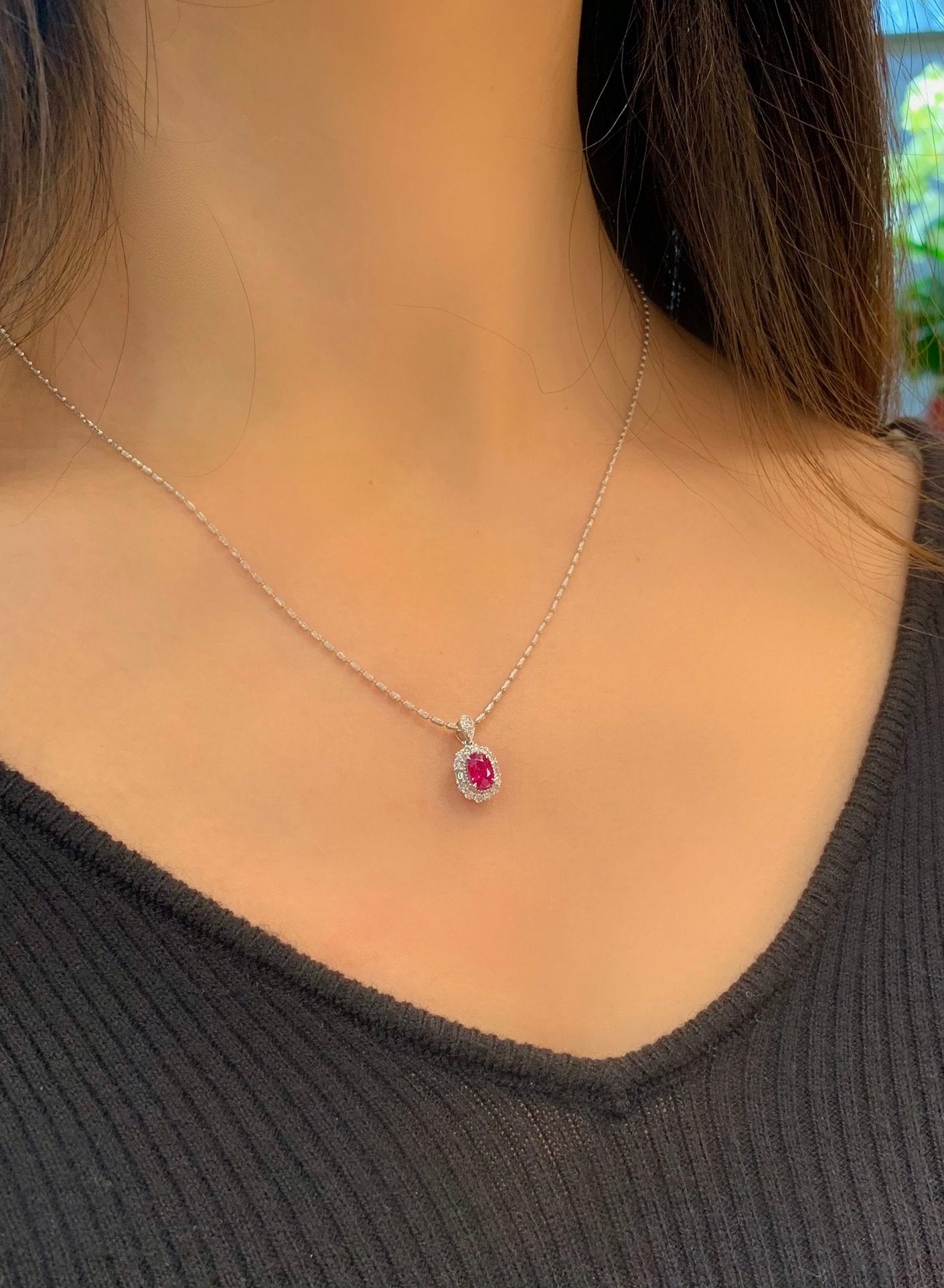 18K Gold Ruby Pendant (Chain not included)