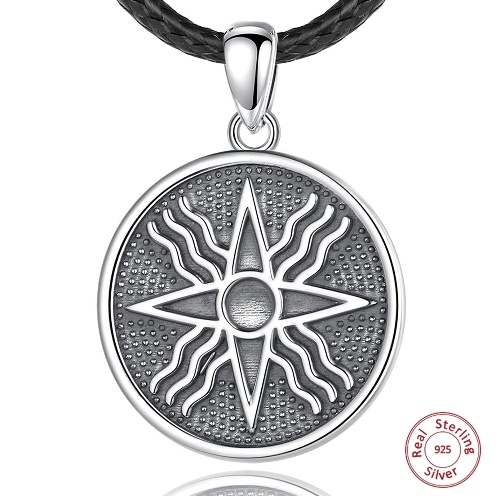 925 Sterling Silver Star of Shamash Necklace Vintage Assyrian star Amulet Pendant Personality Jewelry Gift for Women Man
