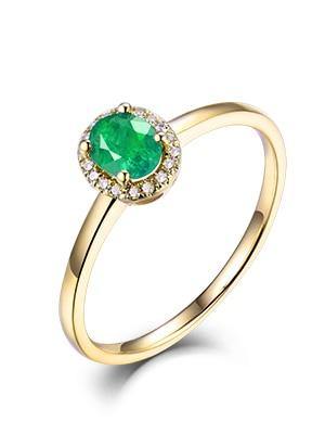 Luxury Rings For Women Solid 14K Yellow Gold Genuine Diamonds Natural Ruby Emerald Gemstone Mother's Gift Ring Jewelry In Stock - jewelrycafee