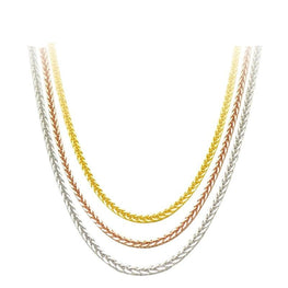 18K Gold Chain Necklace 18 inches au750 necklace for Women ,Rose gold, White gold, Yellow gold chain necklace jewelry.