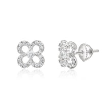 Exquisite Solid 925 Sterling Silver Pave Earrings