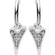 Earrings Silver Hoops with a Diamante heart