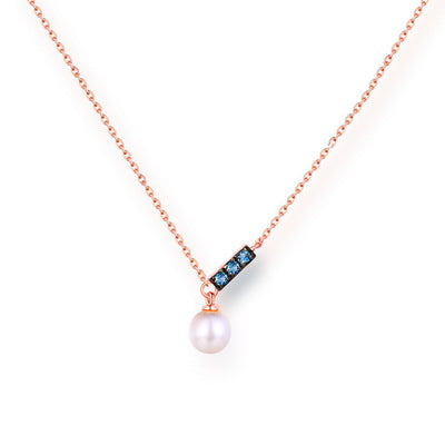 14K Rose Gold Jewelry New Korean Pearl Necklace Pendant all-match gold custom simple and elegant fashion wholesale