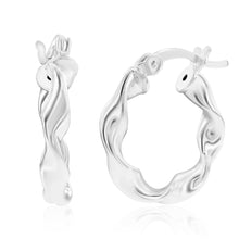 925 Sterling Silver Twisted Hoop Earrings