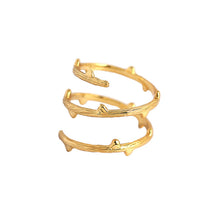 925 Sterling Silver Fashion Triple Layers Branch Adjustable Ring