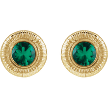 14K gold-filled metal Émeraude Lumière Stud Earrings