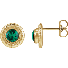 14K gold-filled metal Émeraude Lumière Stud Earrings