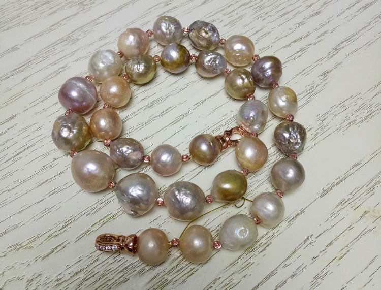 Pure Natural Oversized Pearl Long Necklace Personality Luxurious