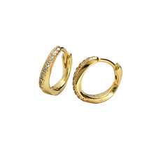 925 Sterling Silver Simple CZ Twisted Hoop Earrings