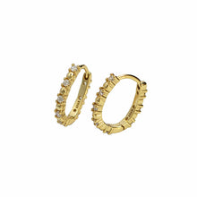 925 Sterling Silver Stacker Office CZ U Shape Hoop Earrings