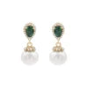 925 Sterling Silver Natural Chrome Diopside Pearl Gemstone Rose Gold Plated Drop Earrings Trendy Fine Jewelry Low Cost