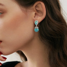 925 Sterling Silver Statement Dangling Drop Earrings With 4.5 Gram Pear Shape Ethiopian Opal & Round Turquoise Gemstone  Fine Jewelry