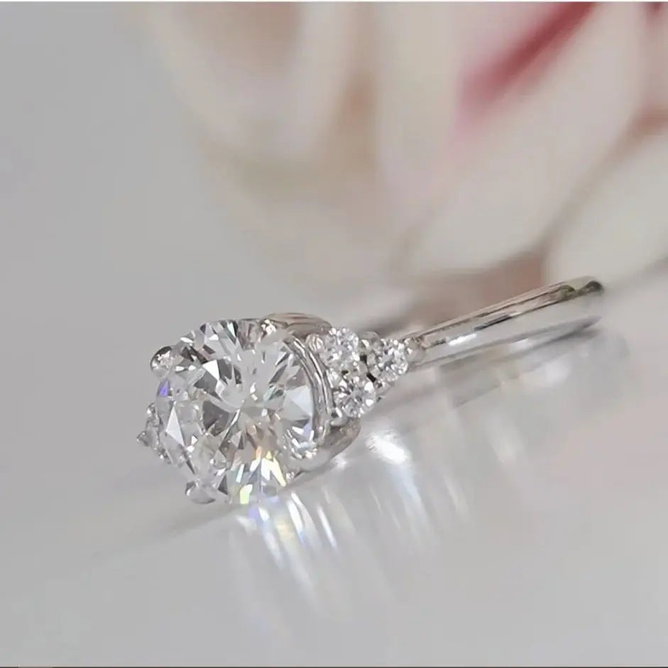 14k White Gold 1.10 Carat Round IGI Certified F VS1 100% lab Grown Diamond CVD Diamond Ring Wedding Band for Woman