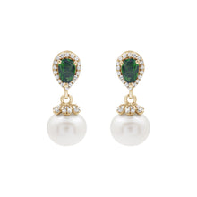 925 Sterling Silver Natural Chrome Diopside Pearl Gemstone Rose Gold Plated Drop Earrings Trendy Fine Jewelry Low Cost