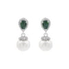 925 Sterling Silver Natural Chrome Diopside Pearl Gemstone Rose Gold Plated Drop Earrings Trendy Fine Jewelry Low Cost