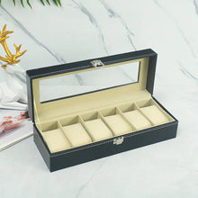 6 Slots Watch Box Watch Accessories Watch Display Case Storage Box Holder PU Leathe Watches Organizer Storage Box Jewelry Box
