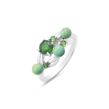 Pure 925 Sterling Silver Natural Chrome Diopside With Turquoise Round Shape Gemstone 10x6 MM 3.2 Gram Wedding Rings Fine Jewelry
