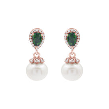 925 Sterling Silver Natural Chrome Diopside Pearl Gemstone Rose Gold Plated Drop Earrings Trendy Fine Jewelry Low Cost