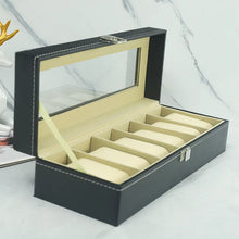 6 Slots Watch Box Watch Accessories Watch Display Case Storage Box Holder PU Leathe Watches Organizer Storage Box Jewelry Box