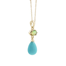 925 Sterling Silver 28x8.5x7 MM Natural Kyanite & Turquoise Gemstone Multi Plated 3.5 Gram Pendant Chain Necklace Fine Jewelry