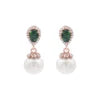 925 Sterling Silver Natural Chrome Diopside Pearl Gemstone Rose Gold Plated Drop Earrings Trendy Fine Jewelry Low Cost