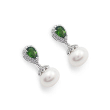 925 Sterling Silver Natural Chrome Diopside Pearl Gemstone Rose Gold Plated Drop Earrings Trendy Fine Jewelry Low Cost