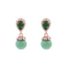 Attractive Solid 925 Sterling Silver Natural 6x4 MM Chrome Diopside & 8 MM Turquoise Gemstone Drop Dangle Earrings Fine Jewelry