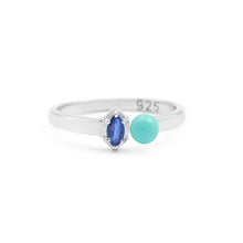 925 Sterling Silver Natural Kyanite & Turquoise Prong Setting Gemstone Adjustable Ring Handmade 2.8 Gram Fine Jewelry Wholesale