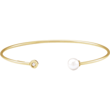 Capucine 14K Gold Pearl & Natural Diamond Cuff Bracelet