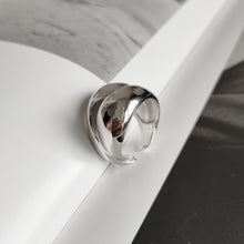 925 Sterling Silver Fashion Ins Round Arc Adjustable Ring