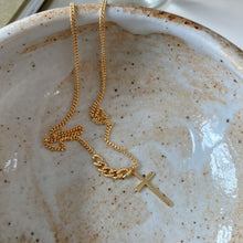925 Sterling Silver Holy Cross Hollow Chain Necklace