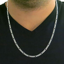 925 Sterling Silver Thick 4MM Figaro Link Chain Unisex