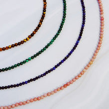 18K Gold Plated Brass Natural Stone Beads Single Strand Necklace