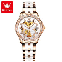 OLVES 6622  Oem Skeleton Luxury  Watch Ceramic Woman Mechanical Watch Sport Automatic Stainless Steel Waterproof Flywheel Design Luxury  Watch Ceramic Woman Mechanical Watch