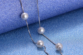 925 Sterling Silver Jewelry 12 Pcs 6mm Pearl Box Chain Choker Necklace Kolye Collares Bijoux Femme S-n54