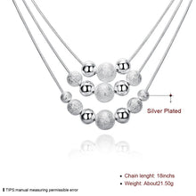 925 Sterling Silver Smooth Matte Beads Necklace Snake Chain For Women Fashion Accessories Wedding Engagement Jewelry