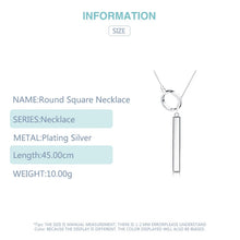 925 Silver Long Circle Bar Pendants Necklace Chains For Women Valentine's Gift Fashion Jewelry