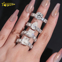 925 Sterling Silver Wedding Ring Collection Fine Jewelry Iced Out 5ct VVS Moissanite Ring Ladies Gifts .