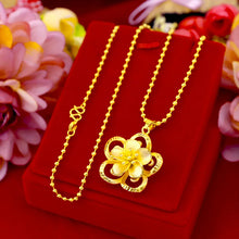 18K pendant Sunflower Pendant Sun Flower 3D Hard Gold 18K Gold AU750 Necklace Female Fine Christmas Gift Real Gold Jewelry