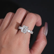 Sterling Silver  VVS Moissanite Radiant Cut 5ct Wedding Ring Eternity Ring Jewelry