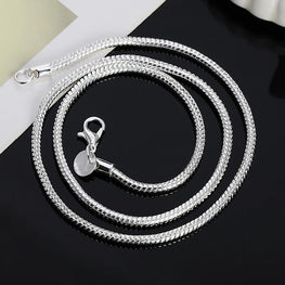 925 Silver 1MM/2MM/3MM Snake Chain Necklace For Men Women Silver Necklaces Fashion Jewelry