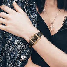 Fashion Square Watch for Women Luxury Brand I&W Switzerland Made Quartz Wristwatch Sapphire Leather Dress Ladies Watch