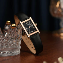 Fashion Square Watch for Women Luxury Brand I&W Switzerland Made Quartz Wristwatch Sapphire Leather Dress Ladies Watch