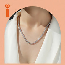 925 Sterling Silver Moissanite Diamond White Gold Tennis Chain Necklace Fine Jewelry Diamond Parties Women Necklace