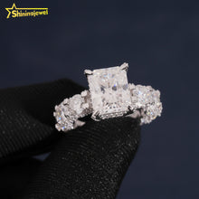 Sterling Silver  VVS Moissanite Radiant Cut 5ct Wedding Ring Eternity Ring Jewelry