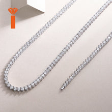 925 Sterling Silver Moissanite Diamond White Gold Tennis Chain Necklace Fine Jewelry Diamond Parties Women Necklace