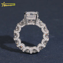 Sterling Silver  VVS Moissanite Radiant Cut 5ct Wedding Ring Eternity Ring Jewelry