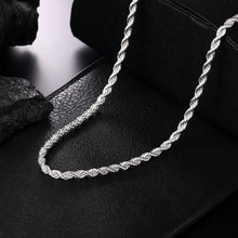 925 Sterling Silver 16/18/20/22/24 Inch 4mm Twisted Rope Chain Necklace For Women Man Fashion Wedding Charm Jewelry