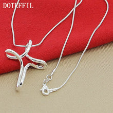 925 Sterling Silver Cross Pendant Necklace 16-30 Inch Snake Chain For Woman Fashion Wedding Engagement Jewelry